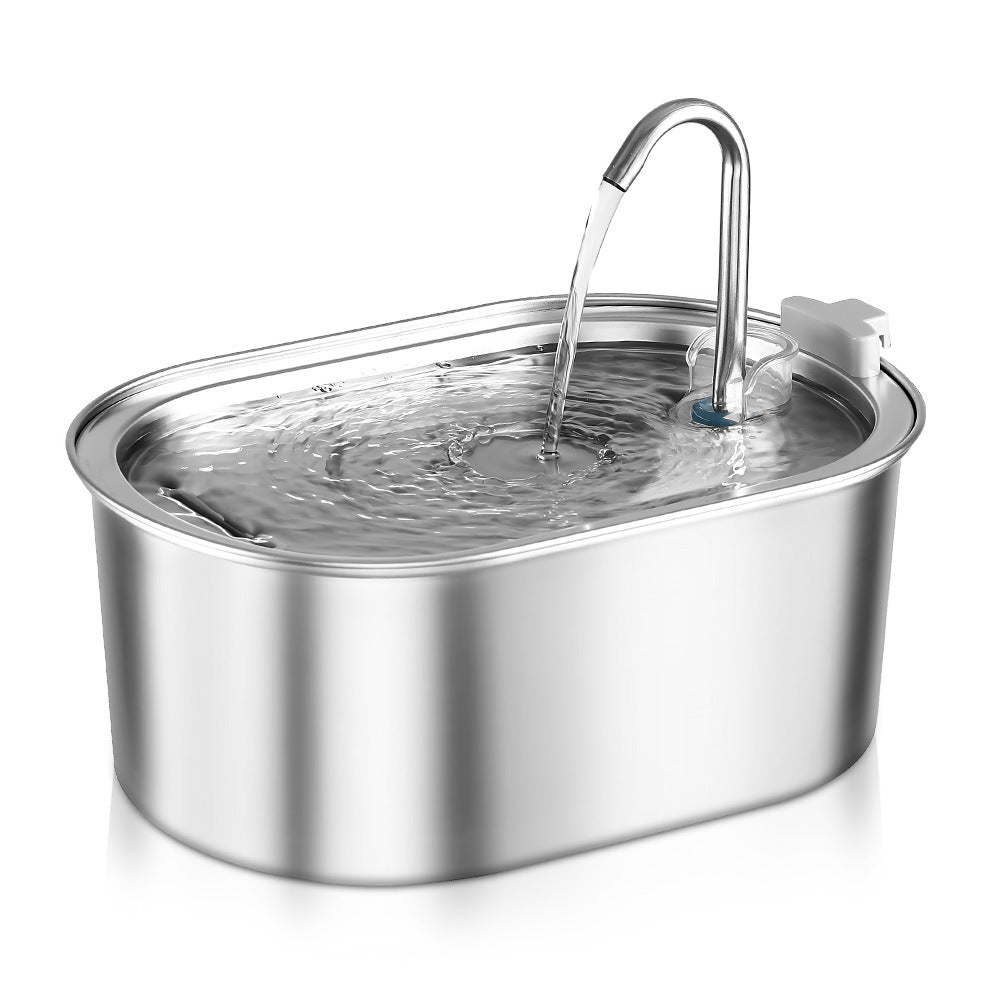 Fuente de Agua para Mascotas de Acero Inoxidable